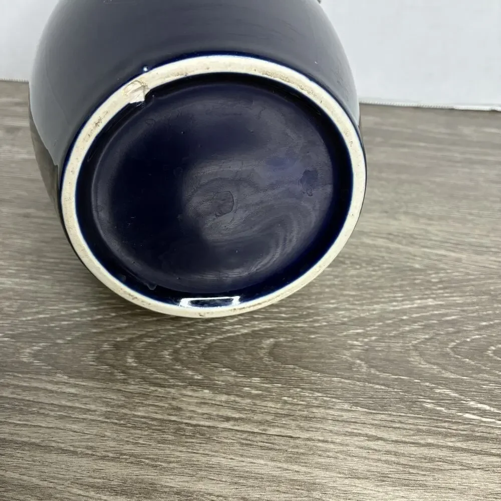 Starbucks Coffee Storage Canister Cobalt Blue Silver Script Logo Jar